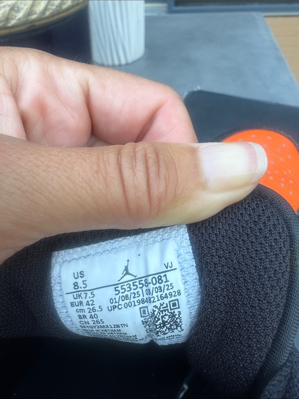 Nike Air Jordan 1 Low - Black/White/Orange Men's Sneakers - Picture 10 of 14
